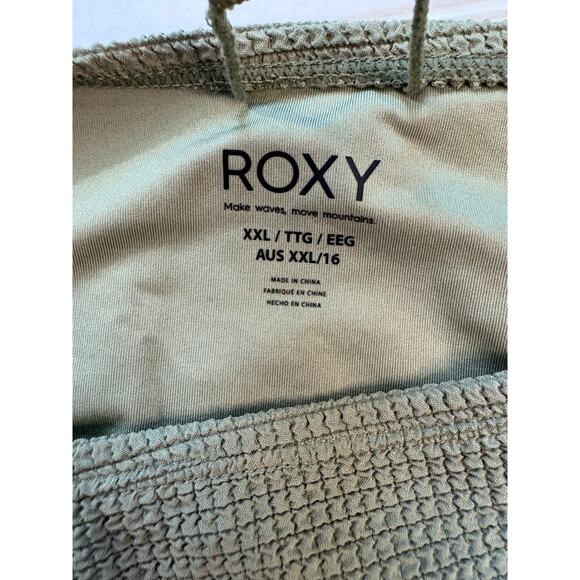 Roxy Women's Essaouira High Leg Moderate Bikini Bottoms Oil Green Size XXL Swim - Picture 7 of 7